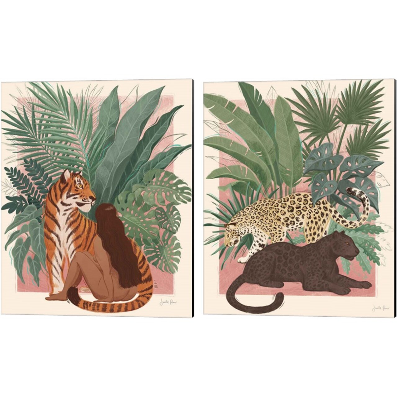 Majestic Cats by Janelle Penner 12" x 15" Canvas Wall Art (Set of 2)